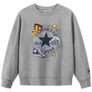 Converse匡威儿童上衣2025秋季男童套头卫衣时尚纯棉女童圆领上衣 岩岭灰 160 /80 【身高158-170cm】