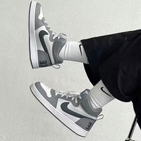 耐克(NIKE)女鞋秋季新款运动鞋Court简版空军一号中帮板鞋舒适休闲鞋子女 839977-009白蓝 35.5