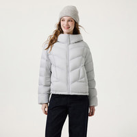 坦博尔泡芙短款羽绒服女25年连帽面包服保暖外套TB5330278D 霜林灰 XS (155)