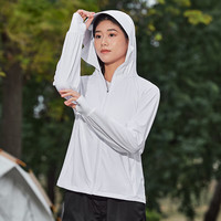 Simboo高指数UPF100+原纱防晒衣女夏防紫外线冰丝户外运动防晒服男 LB7030玉石白-女 XL