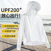 Simboo高指数UPF100+原纱防晒衣女夏防紫外线冰丝户外运动防晒服男 LB7030玉石白-男 2XL