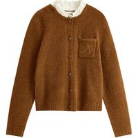 茵曼（INMAN）【真5折】小香风可拆木耳圆领毛衣开衫春秋宽松短外套 焦糖棕 M