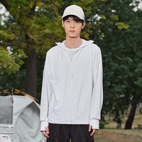 Simboo高指数UPF100+原纱防晒衣女夏防紫外线冰丝户外运动防晒服男 LB7030玉石白-男 L