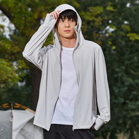 Simboo高指数UPF100+原纱防晒衣女夏防紫外线冰丝户外运动防晒服男 LB7030浅灰-男 L