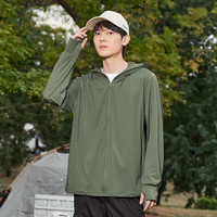 Simboo高指数UPF100+原纱防晒衣女夏防紫外线冰丝户外运动防晒服男 LB7030冰军绿-男 4XL