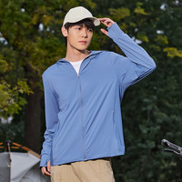 Simboo高指数UPF100+原纱防晒衣女夏防紫外线冰丝户外运动防晒服男 LB7030冰川蓝-男 4XL