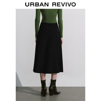 UR【HOT】2025秋季女气质通勤简约日常百搭半裙UWM550033 黑色 L