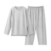 蕉内(Bananain)棉棉3系男女士睡衣睡裤纯棉家居服套装春秋季长袖长裤不闷汗 【男士】云灰 L