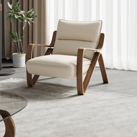 曲美家居 沙发椅 懒人单椅客厅阳台真皮实木单人沙发小家具