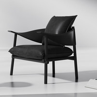 曲美家居 菲斯椅 单椅皮艺沙发椅 复古懒人休闲椅子 客厅阳台（含靠包）