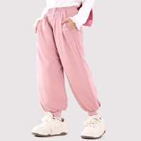 迪士尼女童棉裤秋冬裤子中大童加厚保暖休闲裤外穿防风裤 橡皮粉 140 cm