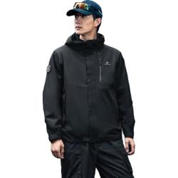 拓路者 青鸟冲锋衣三合一男士秋冬季抓绒夹克户外防水外套 男-玄夜黑 XL