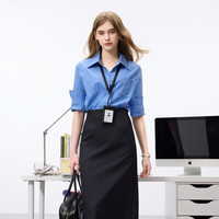 三彩2025秋季纯色衬衫翻领宽松衬衣简约通勤叠穿Z 深海蓝[付款25天内]发 XL 170/92A