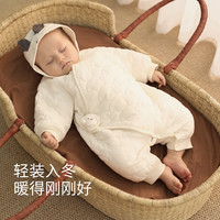 巴厘小猪新生儿衣服秋冬季夹棉宝宝哈衣加厚保暖初生儿宝宝连体衣