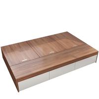 平子集国补榻榻米储物床箱小房间无床头单人高箱储物收纳床ENF板材 3抽屉款 1.2*2.0m