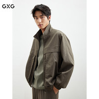 GXG 男装25春季男装休闲工装风哈灵顿夹克立领外套 灰色