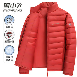 雪中飞90绒轻薄羽绒服男女同款立领时尚休闲秋冬保暖外套男 雾霾蓝【90绒】三层锁绒 3XL
