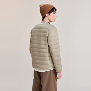 雪中飞经典秋冬时尚保暖羽绒服短款圆领简约内搭羽绒内胆男士内穿 浅亚麻|7110 2XL /185/104A