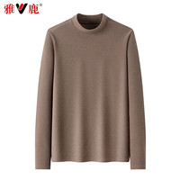 雅鹿半高领加绒毛衣女打底衫2025秋冬内搭厚保暖针织衫女士上衣 黑色 S 【80-95斤】