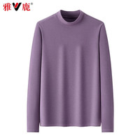 雅鹿半高领加绒毛衣女打底衫2025秋冬内搭厚保暖针织衫女士上衣 紫色 XL 【120-140斤】