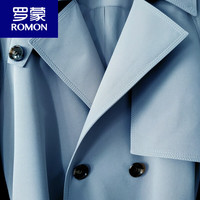 罗蒙(ROMON)欧货长款风衣过膝2024年帅气休闲宽松加长春秋战壕外套男1256 黑色 XL/宽松,210斤以下穿