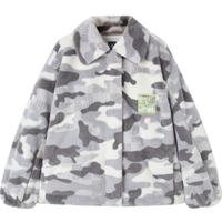 太平鸟2022年冬季SPCN仿皮草外套ASBBC4501 灰色纹样 S 155