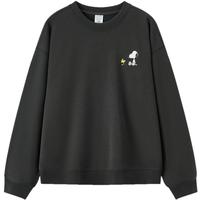森马(Semir)史努比系列卫衣女卡通落肩宽松衣服个性秋设计感图案101524116009 深灰20941 2XL