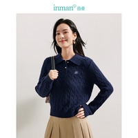 茵曼（INMAN）【真5折】 毛衣女POLO领2025秋冬套头针织衫女装通勤长袖毛衣