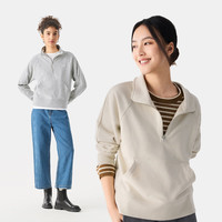 Gap女装2025春季logo半拉链立领卫衣简约百搭休闲上衣761444 米色 XS (155/76A)亚洲尺码