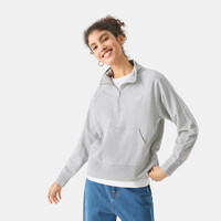 Gap女装2025春季logo半拉链立领卫衣简约百搭休闲上衣761444 浅灰色 XS (155/76A)亚洲尺码
