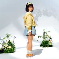 Gap女童2025春季新款logo抓绒拉链连帽卫衣儿童装外套美版741310