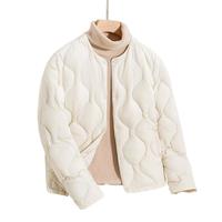 雪中飞（SNOWFLYING）雪中飞短款轻薄羽绒服女秋冬轻薄无领百搭保暖外套 米白  2XL 2XL (175)