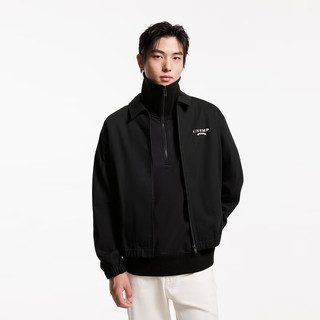 JACK&JONES 225121015 做旧弹力袖口 黑色 3XL 男士夹克