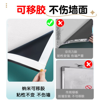 智钻 绿色50x60cm黑板墙贴磁性不伤墙 儿童涂鸦墙画板墙 可擦写无尘家用小黑板绿板磁吸自粘白板写字板 【绿板】50*60cm+大礼包