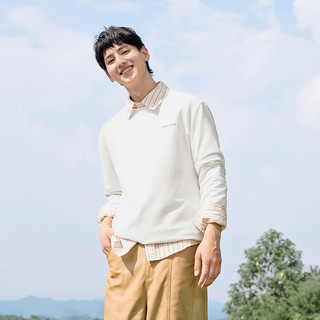 森马 男士长袖T恤 冬季发热 白色