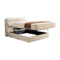 芝华仕五星皮床现代高端大气主卧轻奢半青皮双人白月光储物真皮床C218 月落白-储物床+A4透气垫-1.5M 延期