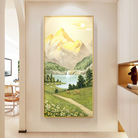 集简季 玄关装饰画现代简约入户走廊过道壁画日照金山风景挂画