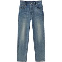 森马（Semir）森柔牛仔|牛仔裤女半松紧腰长裤秋百搭锥形裤显腿长103524124003 3XL 牛仔中蓝88201