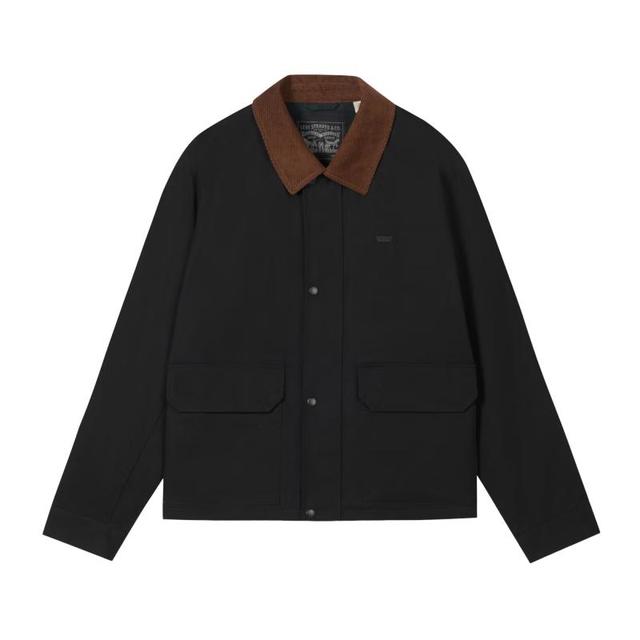 Levi's 25年秋冬男士美式翻领巴恩风工装休闲夹克外套 黑色 S