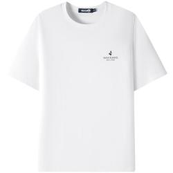 navigare 意大利小帆船男夏季圆领短袖T恤纯色简约打底衫1325505531 白  L