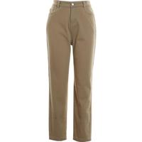 betu百图女装2022秋冬牛仔裤时髦单品牛仔裤烟管裤小直筒哈伦牛仔裤女2210T95 卡其色 M