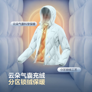 波司登（BOSIDENG）25鹅绒轻薄羽绒服无缝胶囊女短款菱格纹内胆外套B250131028 日曜蓝5943-浅春色 M 165/88A 110斤-120斤