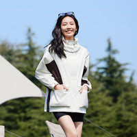 森马 四防外套女中长款通勤户外上衣 白咖色调00415 S