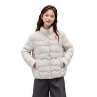 雪中飞轻薄羽绒服女短款秋冬新款显瘦立领轻便保暖百搭薄外套 白色 M