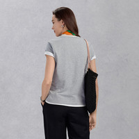 GANT/甘特【100%棉】男女同款装简约学院风舒适短袖重磅T恤 433夜蓝色 XS