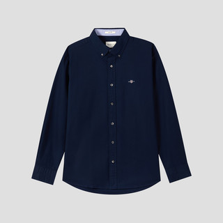 GANT/甘特【亚洲版型】男士经典牛津纺衬衣纯色通勤休闲长袖衬衫 455天蓝色 L