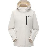 伯希和冲锋衣男女三合一外套户外防风防水登山服夹克12340106白S 暖日白