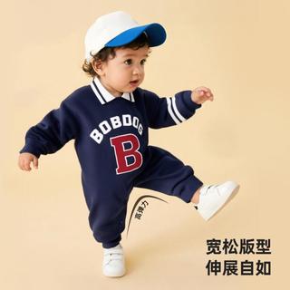BOBDOG巴布豆 【帅气Polo领】男宝宝衣服春秋运动爬服婴幼儿纯棉外出连体衣