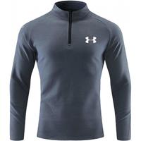 安德玛(Under Armour)春秋季跑步速干衣运动卫衣健身户外立领半拉链长袖男士上衣 灰蓝色 3XL 建议170-190斤