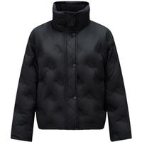 森马（Semir）羽绒服女冬季薄款90绒子防泼水防风千鸟格设计感外套101724113012 黑色90001 S 宽松版拍小一码